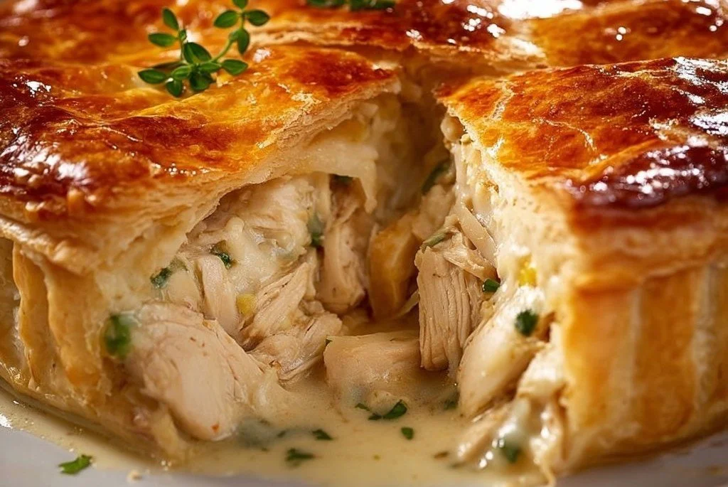 Tourte au Poulet Cr&eacute;meuse et Simple &agrave; Pr&eacute;parer