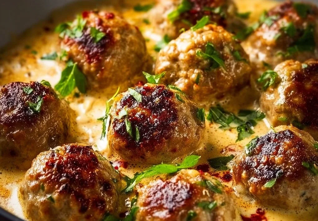Boulettes de viande en sauce crème veloutée