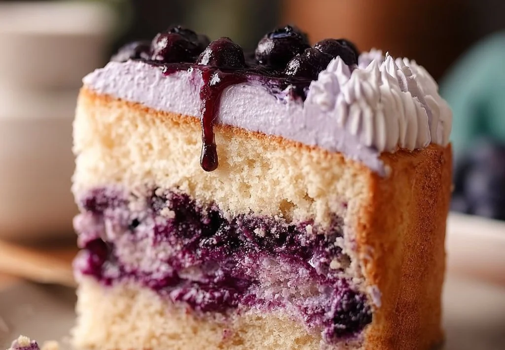 Gâteau chiffon moelleux aux myrtilles