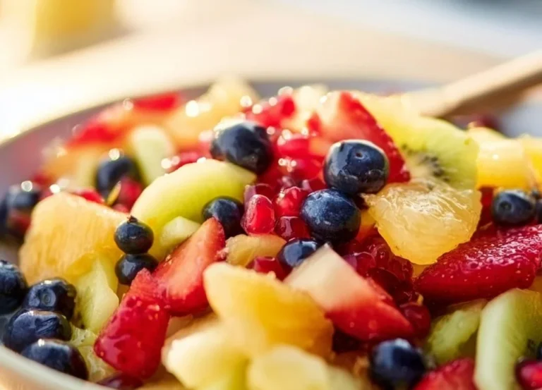 Une salade de fruits colorée et fraîche avec une variété de fruits délicieux.