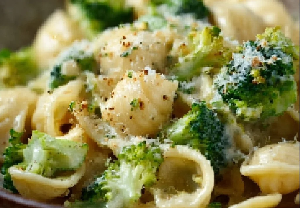 Pâtes au brocoli en sauce crémeuse