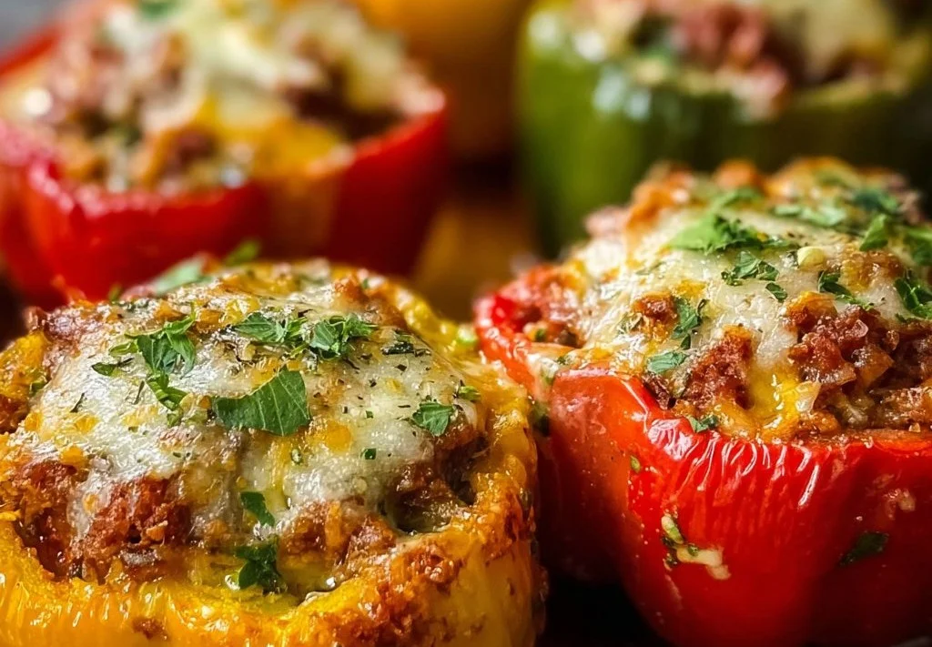 Poivrons farcis au fromage qui fond