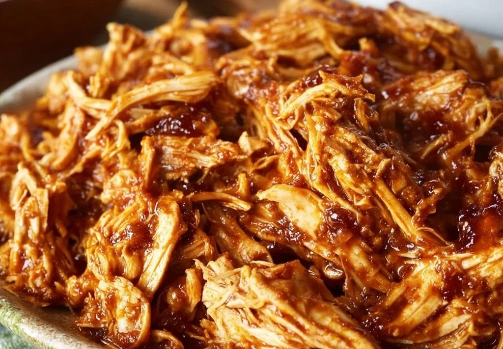 Poulet BBQ au Crockpot : l'effiloché facile et délicieux