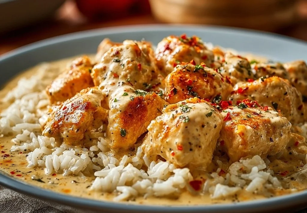 Poulet crémeux avec riz parfumé