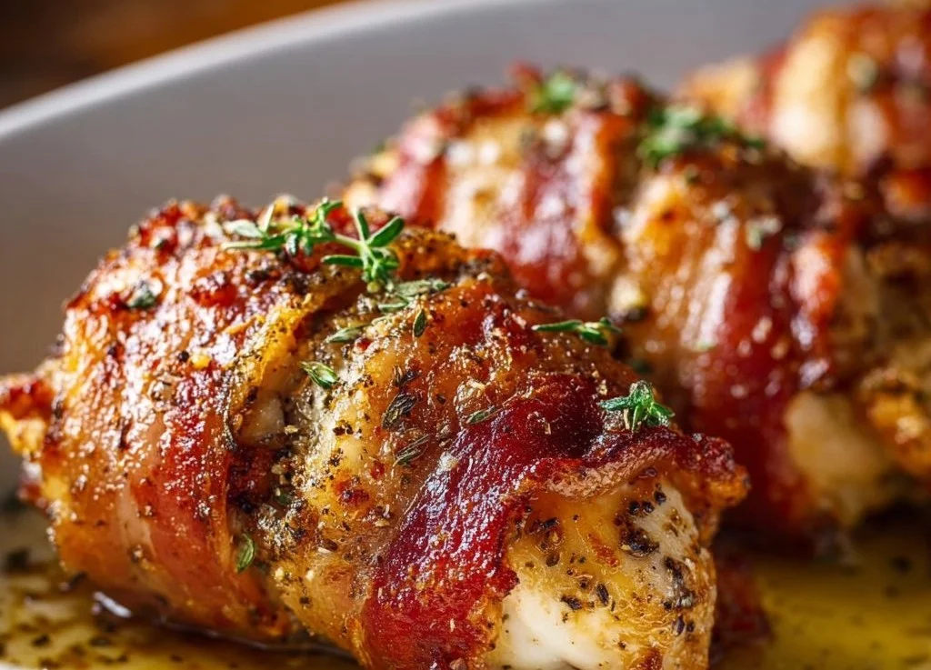 Poulet parmesan croustillant nappé de bacon