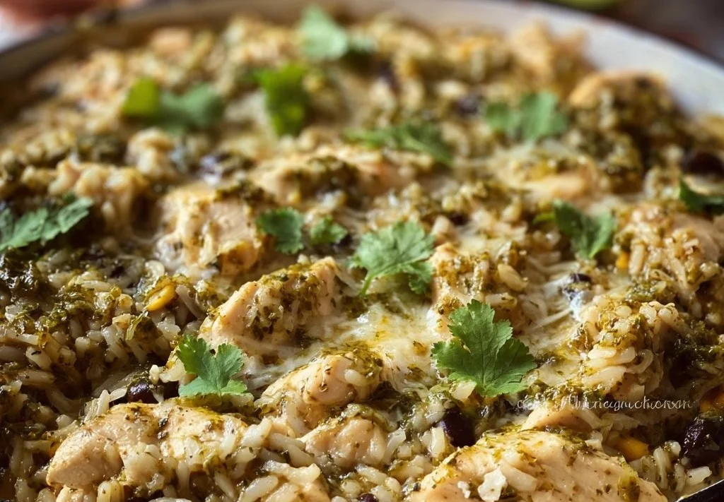 Poulet poêlé au riz et salsa verde