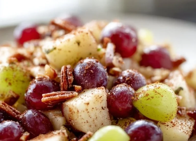 Salade aromatique de pommes et raisins à la cannelle, un plat fruité et parfumé