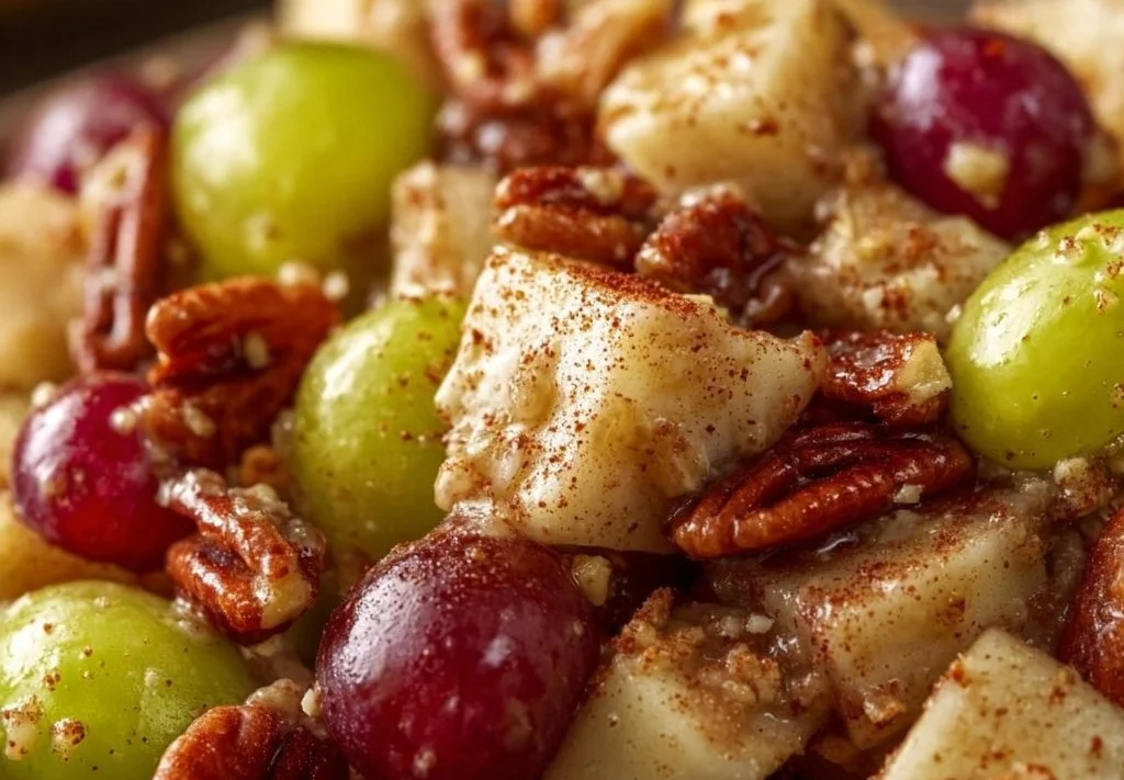 Salade aromatique de pommes et raisins à la cannelle