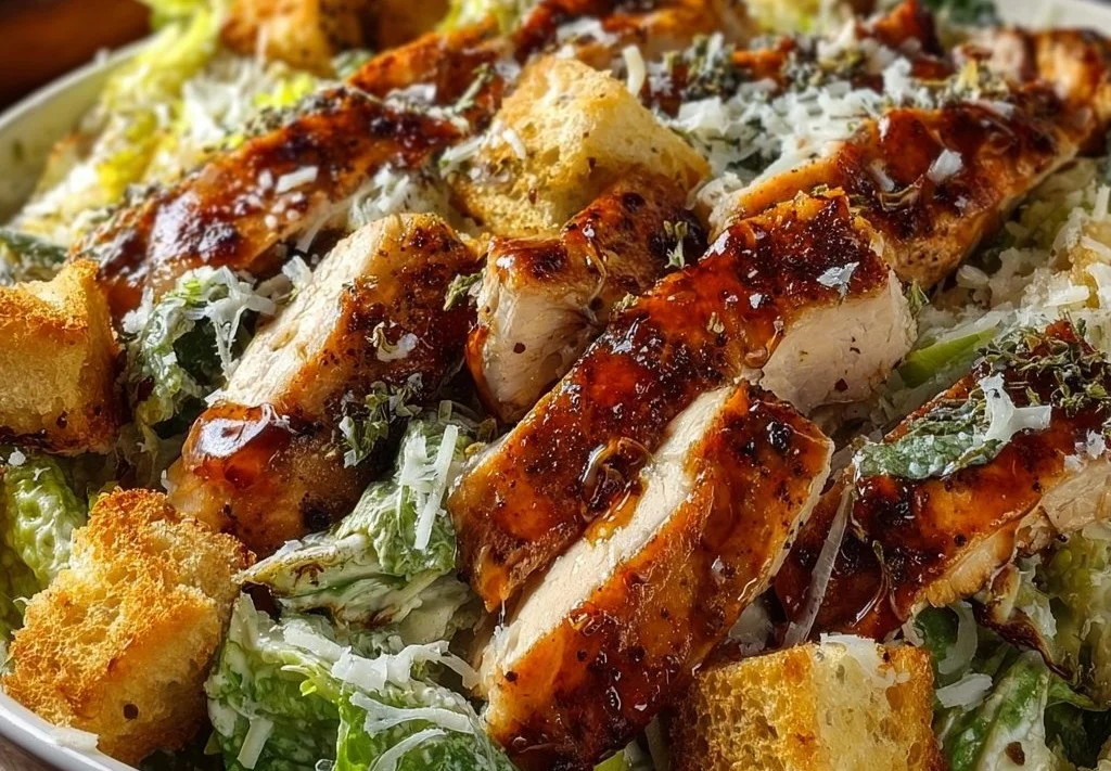 Salade César au poulet grillé et croûtons maison rapides
