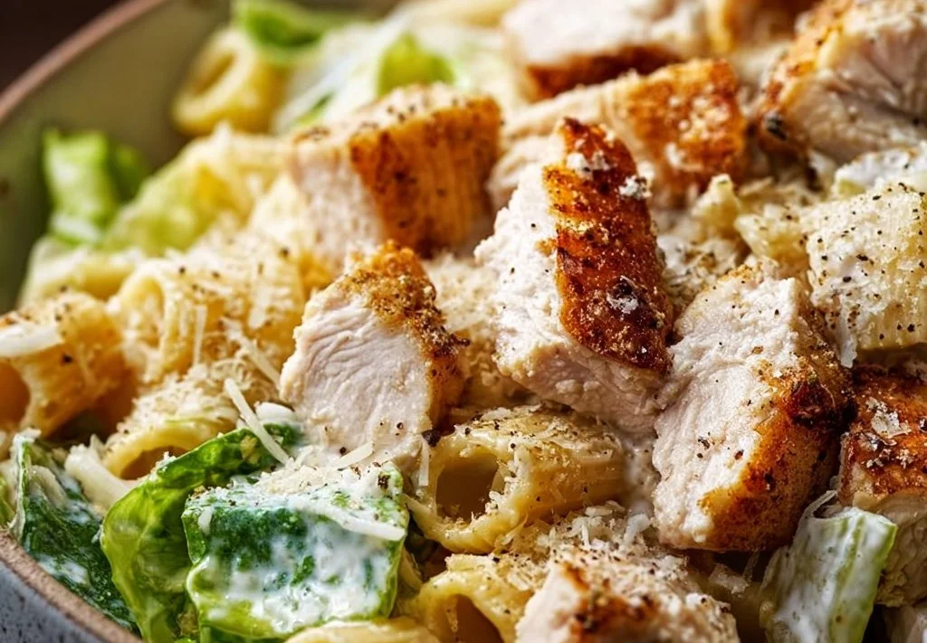 Salade César aux pâtes et au poulet
