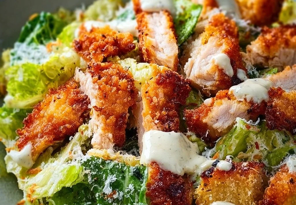 Salade César croquante au poulet, version gourmande