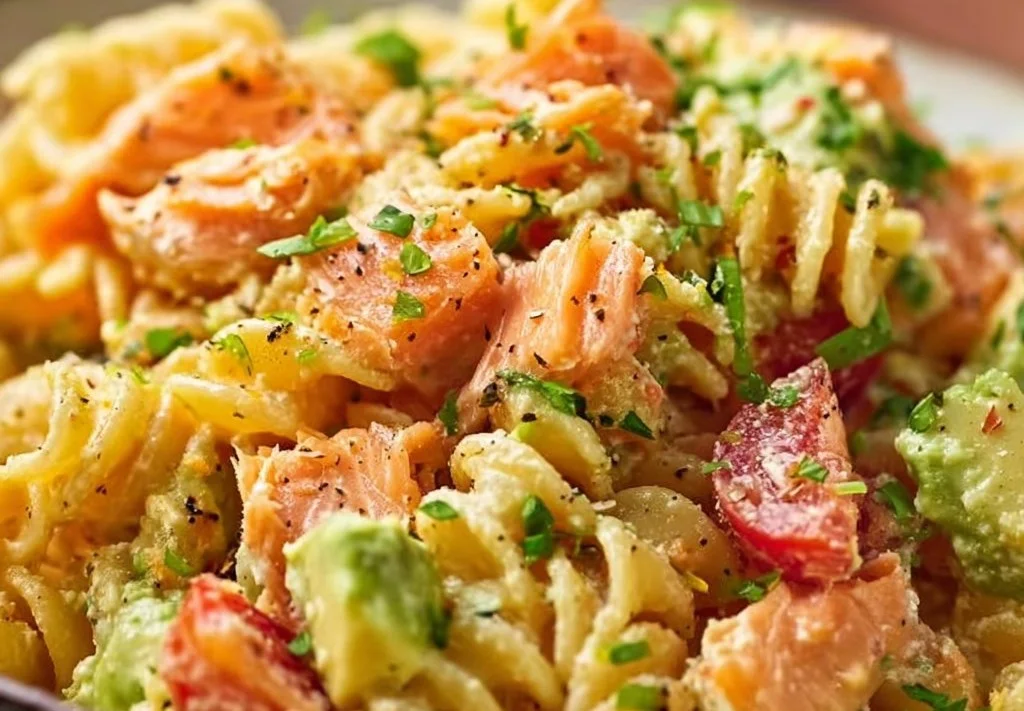Salade de pâtes au saumon fumé et avocat