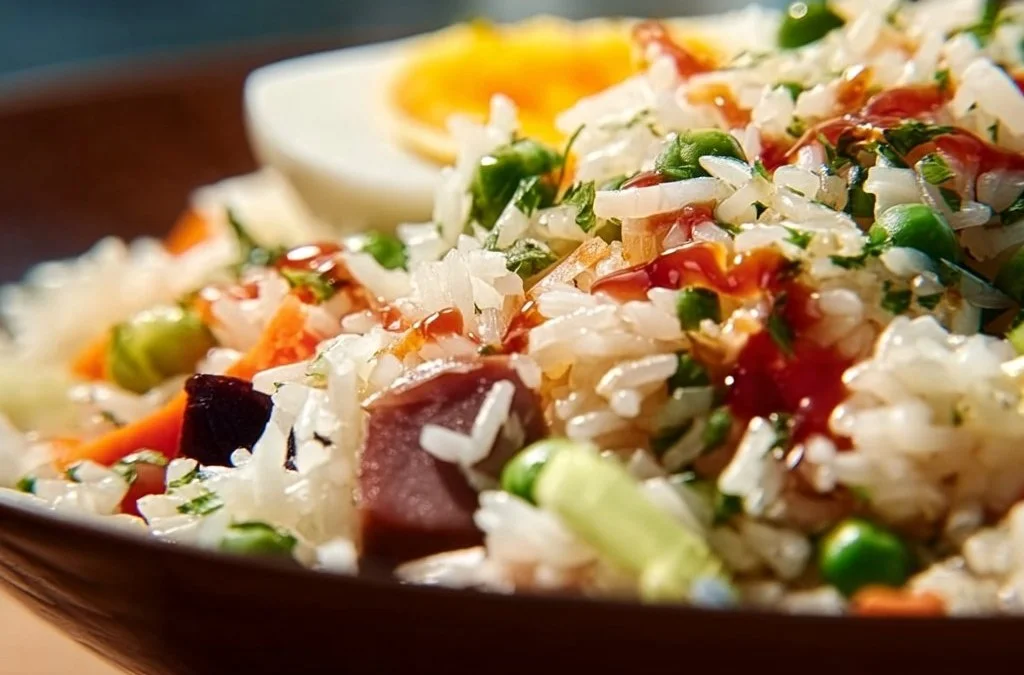 Salade de riz nourrissante et équilibrée