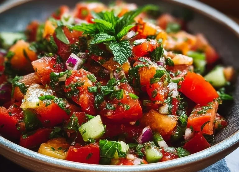 Salade marocaine avec légumes croquants et vinaigrette au citron