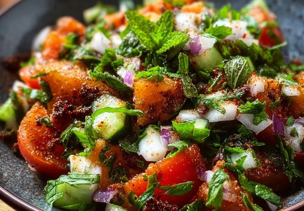 Salade marocaine aux légumes croquants et vinaigrette au citron