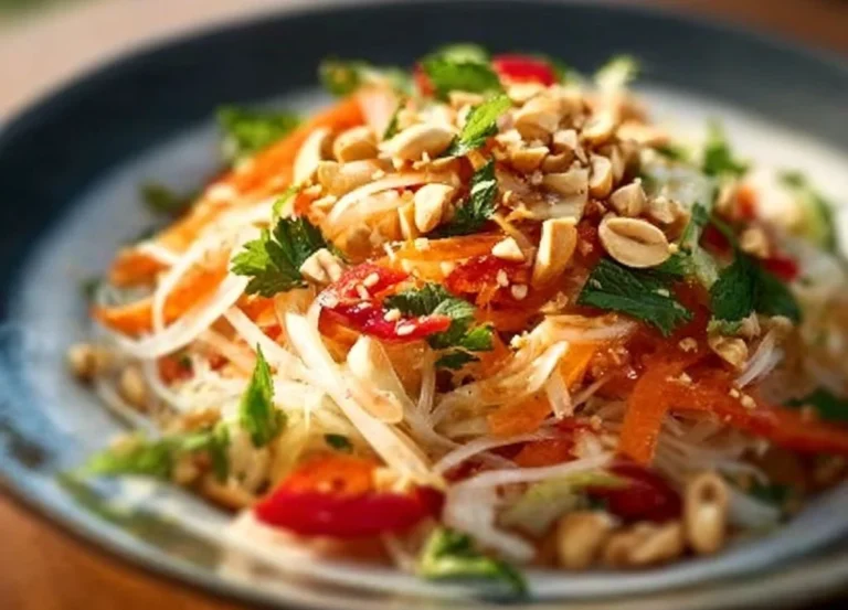 Salade thaïlandaise aux cacahuètes, fraîche et colorée, prête à déguster
