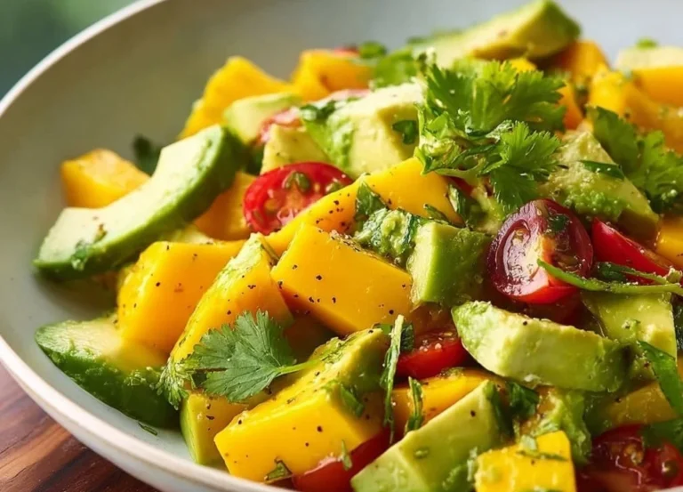 Salade tropicale d'avocat et de mangue, mélange de fruits frais et savoureux