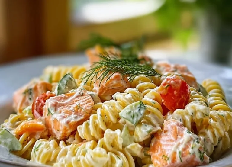 Tagliatelles crémeuses au saumon froid et citron dans une assiette élégante