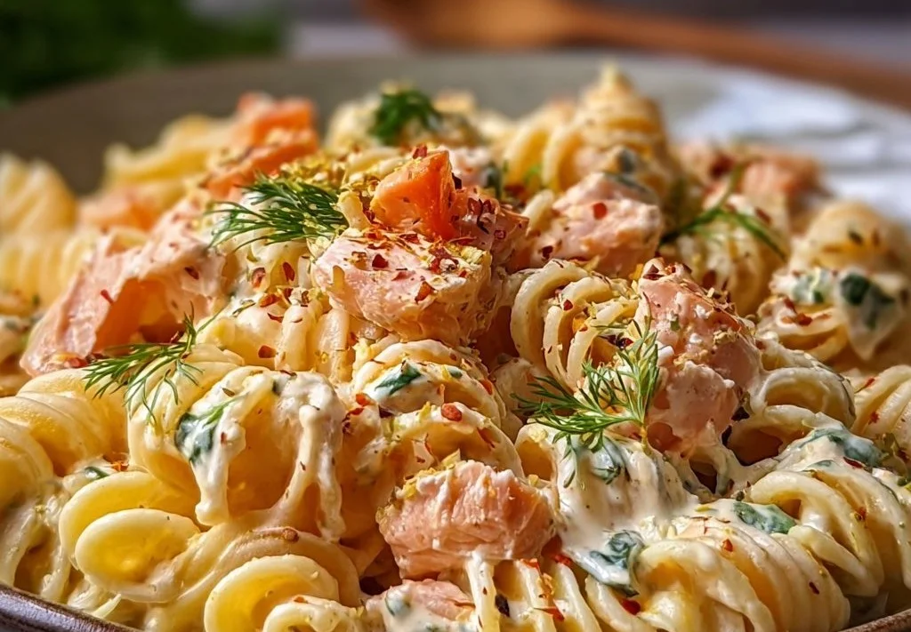 Tagliatelles crémeuses au saumon froid et citron