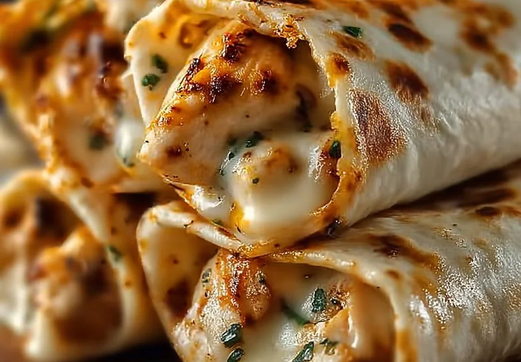 Wraps au Poulet, Fromage et Sauce à l’Ail